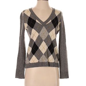 Wool J Crew Argyle LS Sweater